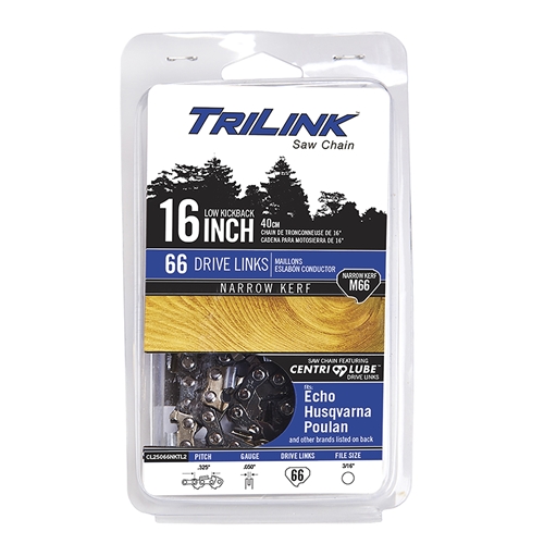 TriLink | Saw Chain | 16 In. | 66 DL | .325 In. | .050 In. | Semi-Chisel Standard Narrow Kerf
