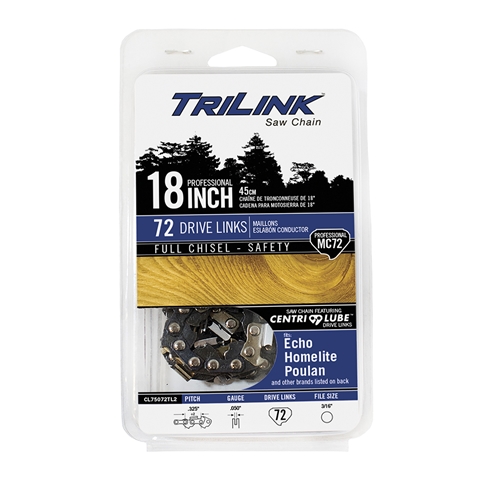 TriLink | Saw Chain | 18 In. | 72 DL | .325 In. | .050 In. | Chisel Reduced Kickback