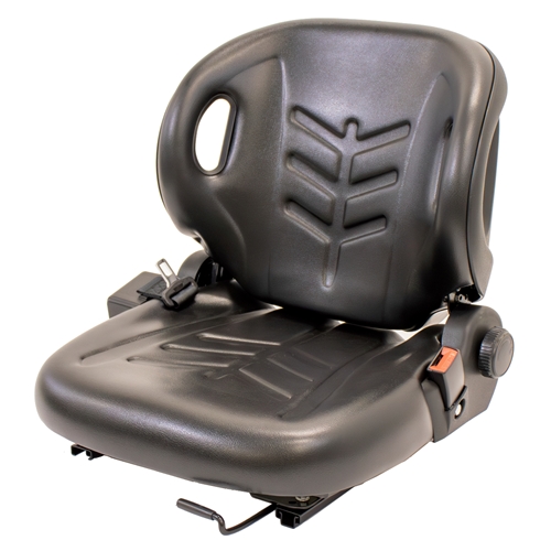 Uni Pro 58 Forklift Seat | Black Vinyl | Orange Seatbelt