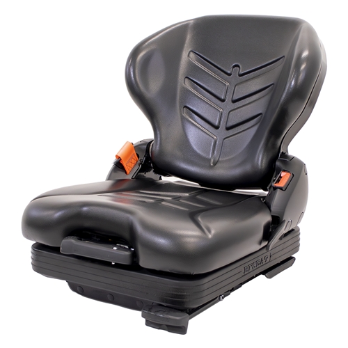 Uni Pro 437 Forklift Seat With Suspension | Black Vinyl | Orange Seatbelt
