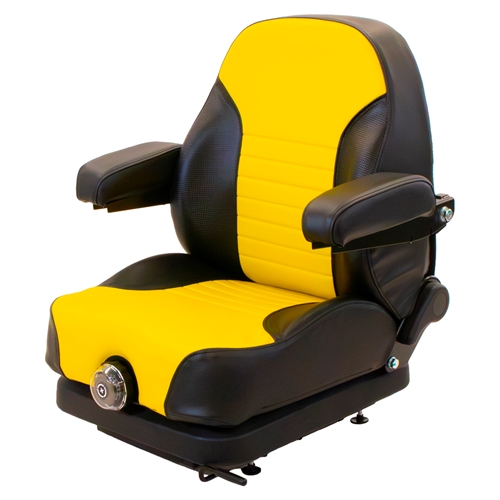 Uni Pro | Low Profile Seat and Mechanical Suspension | Armrests | Black/Yellow Vinyl | GWG311577