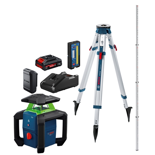 Bosch | MT Leveling Exterior | 18V Green-Beam Horizontal Rotary Laser Kit | GRL18V-31K