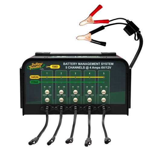 Battery Tender | 5-Bank Selectable Battery Charger | 6/12-Volt | 4A | 021-0133-DL-WH