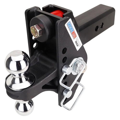 Shocker | 20K Impact Max Cush Drop Hitch | 2-1/2 In. | 2 In. & 2-5/16 In. Ball | Chrome
