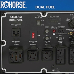 スクラムハーフ Powerhorse Generator | 17,000 Surge Watt | Dual Fuel